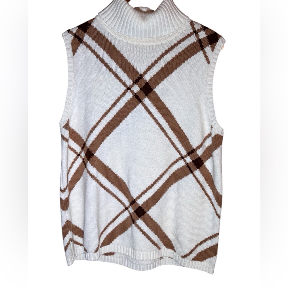 Plaid Sleeveless Sweater Vest